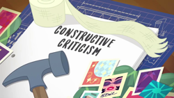 Size: 1280x720 | Tagged: safe, screencap, episode:constructive criticism, g4, my little pony:equestria girls, blueprint, choose your own ending (season 1), hammer, no pony, title card