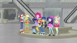 Size: 1920x1080 | Tagged: safe, screencap, character:applejack, character:flash sentry, character:fluttershy, character:pinkie pie, character:rainbow dash, character:rarity, character:sunset shimmer, character:twilight sparkle, character:twilight sparkle (scitwi), species:eqg human, episode:good vibes, eqg summertime shorts, g4, my little pony:equestria girls, converse, humane five, humane six, shoes, sneakers