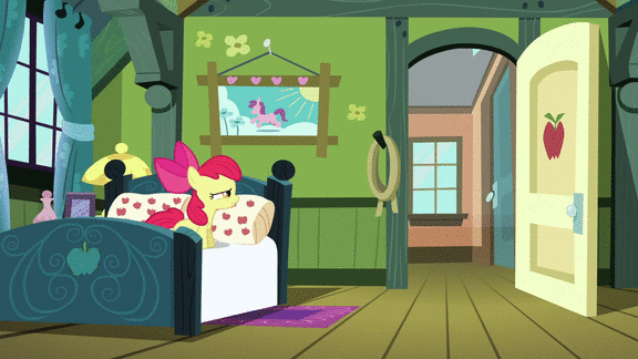 Size: 576x324 | Tagged: safe, screencap, character:apple bloom, episode:apple family reunion, g4, my little pony: friendship is magic, adorabloom, animated, cute, faceplant, not a morning pony