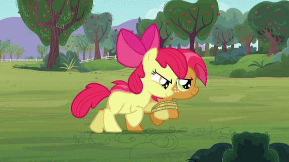 Size: 576x324 | Tagged: safe, screencap, character:apple bloom, character:babs seed, episode:apple family reunion, g4, my little pony: friendship is magic, animated, out of shape