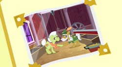 Size: 1175x645 | Tagged: safe, screencap, character:apple strudel, character:granny smith, episode:apple family reunion, g4, my little pony: friendship is magic, apple family member, photo