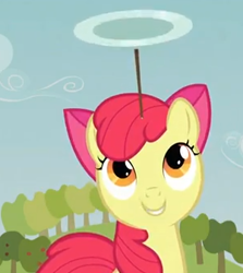 Size: 300x336 | Tagged: safe, screencap, character:apple bloom, species:earth pony, species:pony, episode:apple family reunion, g4, my little pony: friendship is magic, cropped, female, filly, plate, plate spinning, solo