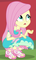 Size: 574x957 | Tagged: safe, screencap, character:fluttershy, episode:fluttershy's butterflies, g4, my little pony:equestria girls, clothing, cropped, shoes, solo