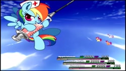 Size: 1920x1080 | Tagged: safe, screencap, character:apple bloom, character:rainbow dash, character:scootaloo, character:sweetie belle, species:pegasus, species:pony, cap, clothing, cutie mark crusaders, final fantasy, game, hat, mlp rpg 2, needle, nurse, nurse outfit, roleplaying, syringe