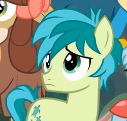 Size: 388x370 | Tagged: safe, screencap, character:gallus, character:ocellus, character:sandbar, character:yona, species:changedling, species:earth pony, species:pony, episode:non-compete clause, g4, my little pony: friendship is magic, cropped, cute, cutie mark, offscreen character, sandabetes