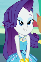 Size: 726x1078 | Tagged: safe, screencap, character:rarity, equestria girls:rollercoaster of friendship, g4, my little pony:equestria girls, cropped, lidded eyes, photo, solo