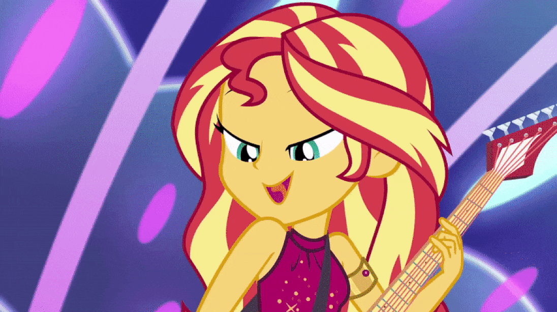 Size: 1096x615 | Tagged: safe, screencap, character:bulk biceps, character:desert sage, character:drama letter, character:flash sentry, character:sandalwood, character:sunset shimmer, character:watermelody, ship:flashimmer, equestria girls:spring breakdown, g4, my little pony:equestria girls, :o, all good (song), animated, background human, blushing, clothing, converse, cute, dancing, desert sage, diasentres, doodle bug, electric guitar, female, gif, guitar, hat, male, mile hill, musical instrument, one eye closed, open clothes, open mouth, sailor hat, shimmerbetes, shipping, shipping fuel, shipping wink, shoes, sleeveless, starry eyes, straight, swimsuit, technicolor waves, waldo whereabout, wingding eyes, wink