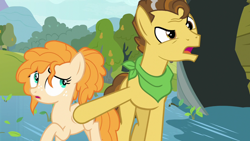 Size: 1280x720 | Tagged: safe, screencap, character:grand pear, character:pear butter, species:earth pony, species:pony, episode:the perfect pear, g4, my little pony: friendship is magic, teenager, young grand pear, younger