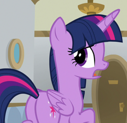Size: 702x676 | Tagged: safe, screencap, character:twilight sparkle, character:twilight sparkle (alicorn), species:alicorn, species:pony, episode:friendship university, g4, my little pony: friendship is magic, beautiful, cropped, plot, solo, tail, twibutt