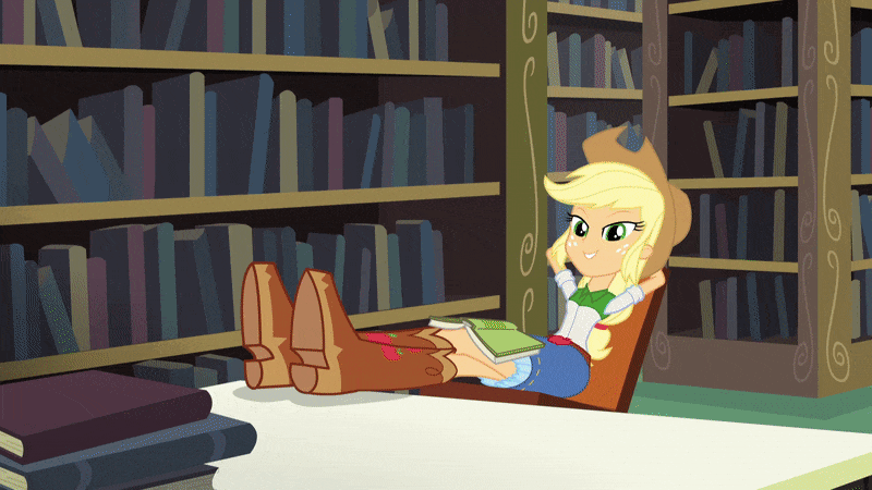 Size: 800x450 | Tagged: safe, screencap, character:applejack, character:sunset shimmer, equestria girls:friendship games, g4, my little pony:equestria girls, animated, gif, lidded eyes, oh you, one eye closed, out of context, raised eyebrow, smiling, smirk, wink