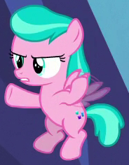 Size: 184x236 | Tagged: safe, screencap, character:aquamarine, species:pegasus, species:pony, episode:fame and misfortune, g4, my little pony: friendship is magic, cropped, female, filly, flying, race swap, solo