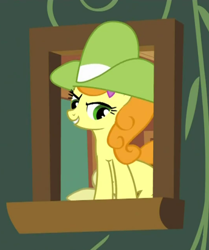 Size: 401x480 | Tagged: safe, screencap, character:carrot top, character:golden harvest, episode:over a barrel, g4, my little pony: friendship is magic, clothing, cowboy hat, cropped, hat, solo