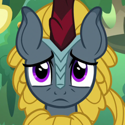 Size: 520x520 | Tagged: safe, screencap, character:winter flame, species:kirin, episode:sounds of silence, g4, my little pony: friendship is magic, background kirin, cropped, frown, sad, solo
