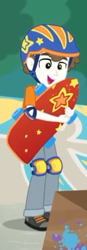 Size: 146x421 | Tagged: safe, screencap, character:super funk, episode:sic skateboard, g4, my little pony:equestria girls, background human, clothing, helmet, knee pads, male, pants, shoes, skateboard, sneakers