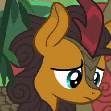 Size: 360x360 | Tagged: safe, screencap, character:maple brown, character:pumpkin smoke, species:kirin, episode:sounds of silence, g4, my little pony: friendship is magic, a kirin tale, animated, background kirin, cropped, determined, gif, male, solo focus
