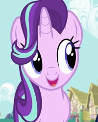 Size: 1033x1289 | Tagged: safe, screencap, character:starlight glimmer, species:pony, species:unicorn, episode:fame and misfortune, g4, my little pony: friendship is magic, open mouth, smiling, solo