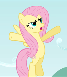 Size: 816x939 | Tagged: safe, screencap, character:fluttershy, species:pegasus, species:pony, episode:putting your hoof down, g4, my little pony: friendship is magic, cropped, female, flying, hooves in air, mare, open mouth, solo, spread wings, wings