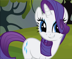 Size: 1136x939 | Tagged: safe, screencap, character:rarity, species:pony, species:unicorn, episode:spike at your service, g4, my little pony: friendship is magic, cropped, cute, eye shimmer, female, mare, raribetes, smiling, solo, teeth