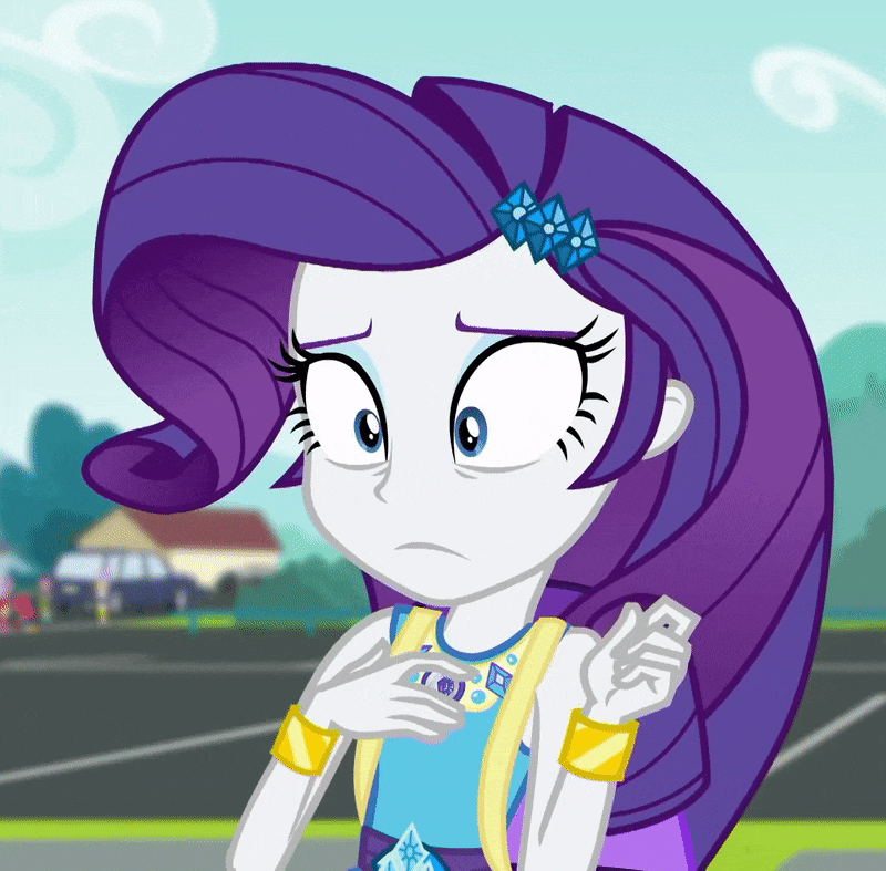 Size: 800x787 | Tagged: safe, screencap, character:apple bloom, character:diamond tiara, character:rarity, character:scootaloo, character:sweetie belle, species:pegasus, species:pony, episode:fomo, g4, my little pony:equestria girls, animated, car, cropped, female, geode of shielding, loop, magical geodes