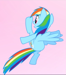 Size: 833x942 | Tagged: safe, screencap, character:rainbow dash, species:pegasus, species:pony, episode:do princesses dream of magic sheep?, cropped, female, flying, kicking, mare, open mouth, raised leg, rear view, solo, wings