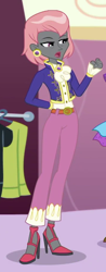 Size: 354x905 | Tagged: safe, screencap, character:prim hemline, episode:display of affection, g4, my little pony:equestria girls, arm behind back, clothing, cropped, ear piercing, earring, female, high heels, jewelry, pants, piercing, shoes, solo