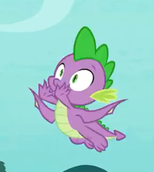 Size: 289x321 | Tagged: safe, screencap, character:spike, species:dragon, episode:molt down, g4, my little pony: friendship is magic, season 8, claws, cropped, flying, male, winged spike, wings