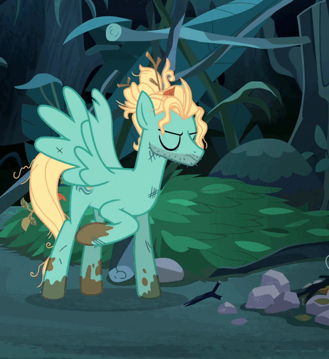 Size: 462x504 | Tagged: safe, screencap, character:zephyr breeze, species:pegasus, species:pony, episode:flutter brutter, g4, my little pony: friendship is magic, angry, animated, dirty, gif, kicking, male, ouch, rock, solo, stallion, upset