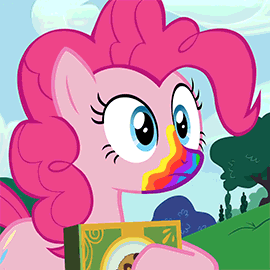 Size: 270x270 | Tagged: safe, screencap, character:pinkie pie, species:pony, episode:28 pranks later, g4, my little pony: friendship is magic, animated, blank stare, cookie, cropped, cute, eating, female, food, loop, mare, puffy cheeks, rainbow muzzle, solo