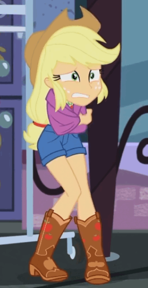 Size: 500x974 | Tagged: safe, screencap, character:applejack, episode:street chic, g4, my little pony:equestria girls, animated, clothing, cold, cropped, cute, freezing, gif, jackabetes, shivering, shorts, solo, wrapped up