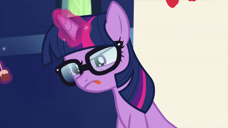 Size: 800x450 | Tagged: safe, screencap, character:twilight sparkle, character:twilight sparkle (scitwi), species:pony, species:unicorn, equestria girls:spring breakdown, g4, my little pony:equestria girls, adorkable, animated, chocolate fondue, cute, dork, epic fail, equestria girls ponified, fail, fork, friendship throne, gif, glasses, glowing horn, levitation, magic, messy eating, ponified, solo, telekinesis, twiabetes, unicorn sci-twi