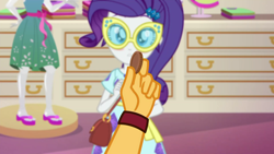 Size: 1920x1080 | Tagged: safe, screencap, character:ragamuffin, character:rarity, equestria girls:spring breakdown, g4, my little pony:equestria girls, coin, female, glasses, hand, male, penny, ragamuffin (equestria girls)