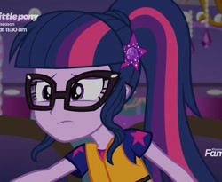 Size: 1094x899 | Tagged: safe, screencap, character:twilight sparkle, character:twilight sparkle (scitwi), species:eqg human, equestria girls:spring breakdown, g4, my little pony:equestria girls, cropped, lifejacket, solo