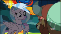 Size: 1280x720 | Tagged: safe, screencap, character:ocellus, character:silverstream, character:yona, species:changedling, species:changeling, species:hippogriff, species:pony, species:yak, episode:uprooted, g4, my little pony: friendship is magic, animated, changeling mega evolution, chat, emergency alert system, meme origin, sound, webm, wet mane