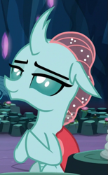 Size: 351x571 | Tagged: safe, screencap, character:ocellus, species:changedling, episode:uprooted, g4, my little pony: friendship is magic, cropped, smug, solo focus