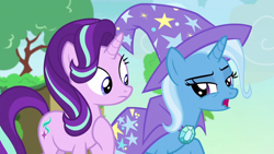 Size: 1280x720 | Tagged: safe, screencap, character:starlight glimmer, character:trixie, species:pony, species:unicorn, episode:to change a changeling, g4, my little pony: friendship is magic, duo