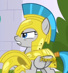 Size: 756x810 | Tagged: safe, screencap, character:windstorm, species:pegasus, species:pony, episode:sparkle's seven, g4, my little pony: friendship is magic, annoyed, armor, cropped, female, guardsmare, mare, royal guard, solemn canterlot marshal, solo