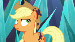 Size: 1920x1080 | Tagged: safe, screencap, character:applejack, species:pony, episode:the beginning of the end, g4, my little pony: friendship is magic, mud, solo