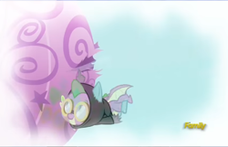 Size: 1194x768 | Tagged: safe, screencap, character:spike, species:dragon, episode:sparkle's seven, g4, my little pony: friendship is magic, clothing, costume, dangerous mission outfit, flashback, flying, goggles, hoodie, hot air balloon, ripped, sabotage, sky, winged spike