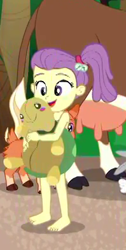 Size: 198x392 | Tagged: safe, screencap, equestria girls:spring breakdown, g4, my little pony:equestria girls, cropped, feet, female, legs, lily pad (equestria girls), plushie, smiling, turtle