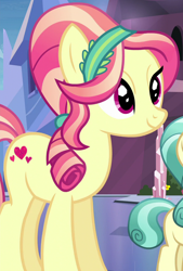 Size: 732x1080 | Tagged: safe, screencap, character:coral shores, character:ruby love, species:crystal pony, species:earth pony, species:pony, episode:the crystalling, g4, my little pony: friendship is magic, cropped, female, mare, solo focus