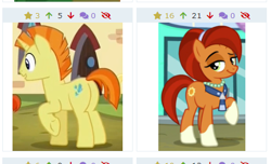 Size: 455x277 | Tagged: safe, screencap, character:stellar flare, character:sunspot, species:pony, derpibooru, episode:the cutie re-mark, episode:the parent map, g4, cropped, juxtaposition, meta, plot