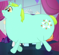 Size: 904x848 | Tagged: safe, screencap, character:rarity, character:sassy saddles, character:whoa nelly, species:pony, species:unicorn, episode:canterlot boutique, g4, my little pony: friendship is magic, cropped, fat, female, mare, solo focus