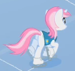 Size: 153x144 | Tagged: safe, screencap, species:pony, species:unicorn, episode:winter wrap up, g4, my little pony: friendship is magic, cropped, female, ice skating, mare, picture for breezies, plot, sugarberry, weather team, winter wrap up vest