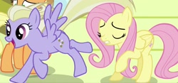 Size: 1560x731 | Tagged: safe, screencap, character:applejack, character:fluttershy, character:sweet buzz, species:pony, episode:viva las pegasus, g4, my little pony: friendship is magic, las pegasus resident