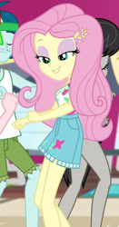 Size: 533x1019 | Tagged: safe, screencap, character:captain planet, character:fluttershy, character:octavia melody, episode:i'm on a yacht, g4, my little pony:equestria girls, adorasexy, cropped, cute, geode of fauna, legs, magical geodes, sexy, shyabetes, smiling