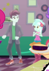 Size: 289x418 | Tagged: safe, screencap, character:lyra heartstrings, episode:five stars, g4, my little pony:equestria girls, background human, cropped, dancing, female, male, track starr