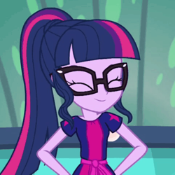 Size: 400x400 | Tagged: safe, screencap, character:twilight sparkle, character:twilight sparkle (scitwi), species:eqg human, episode:i'm on a yacht, g4, my little pony:equestria girls, cropped, cute, glasses, new outfit, solo, twiabetes