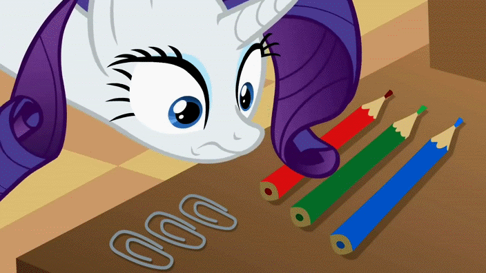 Size: 704x396 | Tagged: safe, screencap, character:rarity, species:pony, species:unicorn, episode:sisterhooves social, g4, my little pony: friendship is magic, animated, colored pencil drawing, eye twitch, frown, lip quiver, paperclip, pencil, scrunchy face, sniffing, solo, traditional art, wide eyes