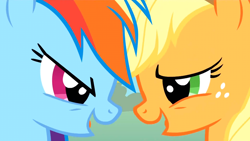Size: 1280x721 | Tagged: safe, screencap, character:applejack, character:rainbow dash, episode:fall weather friends, g4, my little pony: friendship is magic