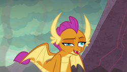 Size: 1920x1080 | Tagged: safe, screencap, character:smolder, species:dragon, episode:sweet and smoky, g4, my little pony: friendship is magic, derp, dragoness, female, high, solo, stoned